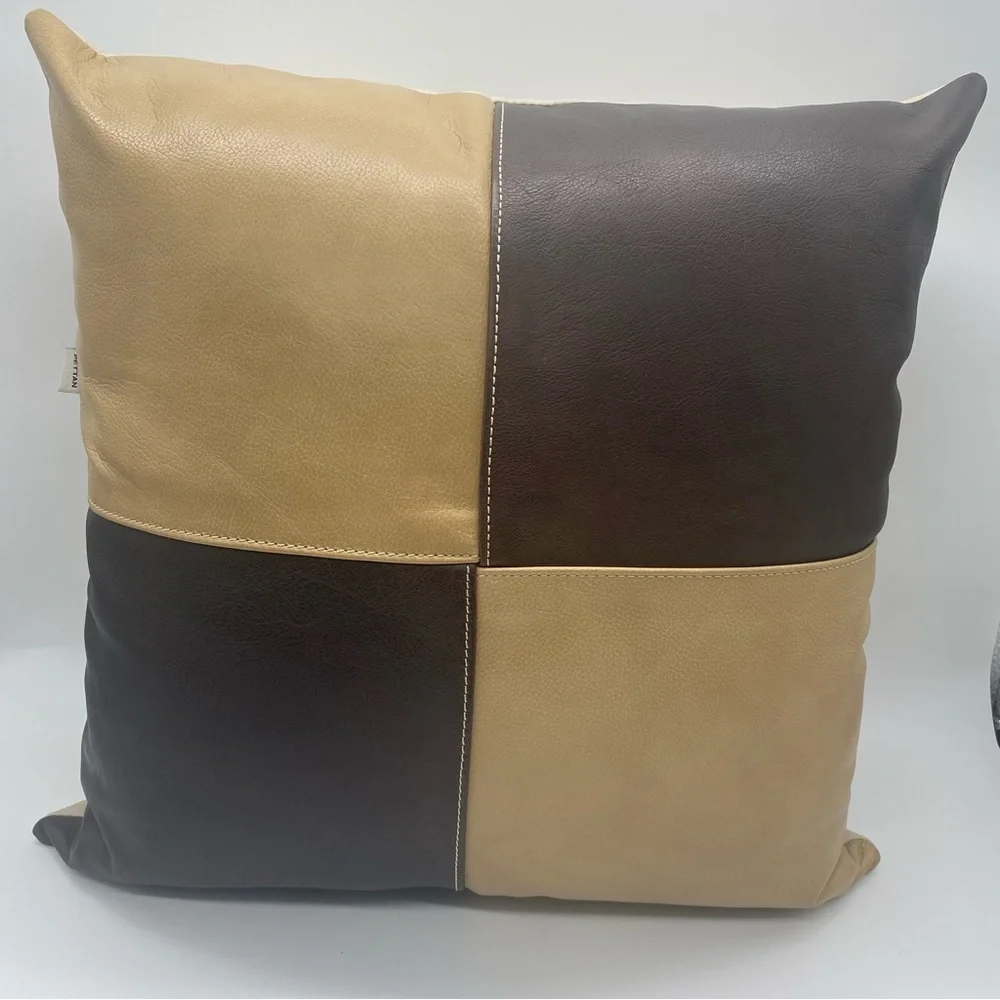 NEW Luxury Leather  Decor Pillow Cover Size 18x18”. (Insert not Include)